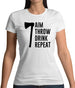 Aim, Throw, Drink Repeat Womens T-Shirt