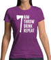 Aim, Throw, Drink Repeat Womens T-Shirt