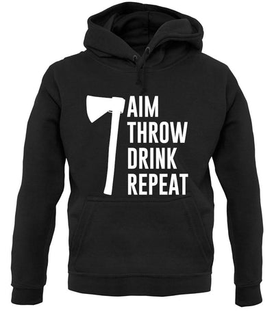 Aim, Throw, Drink Repeat unisex hoodie