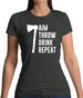 Aim, Throw, Drink Repeat Womens T-Shirt