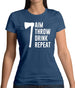 Aim, Throw, Drink Repeat Womens T-Shirt