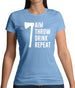 Aim, Throw, Drink Repeat Womens T-Shirt