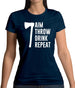 Aim, Throw, Drink Repeat Womens T-Shirt