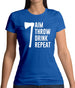 Aim, Throw, Drink Repeat Womens T-Shirt