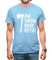 Aim, Throw, Drink Repeat Mens T-Shirt