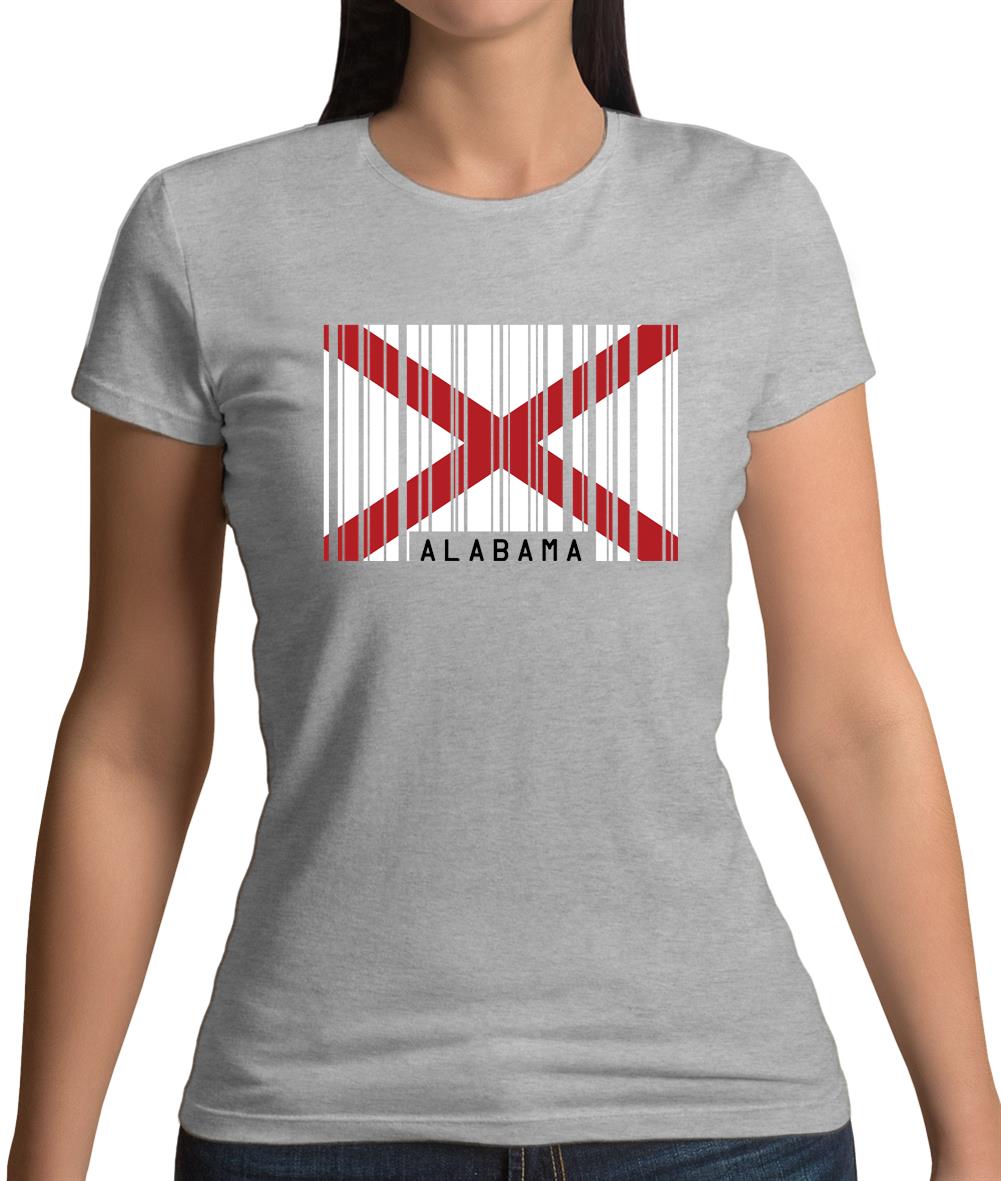 Alabama Barcode Style Flag Womens T-Shirt