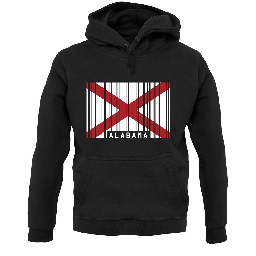 Alabama Barcode Style Flag Unisex Hoodie