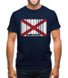 Alabama Barcode Style Flag Mens T-Shirt