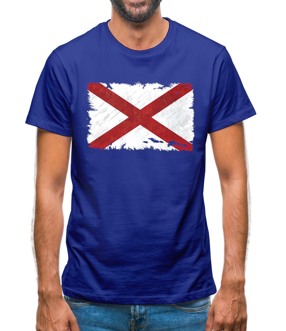 Alabama Grunge Style Flag Mens T-Shirt