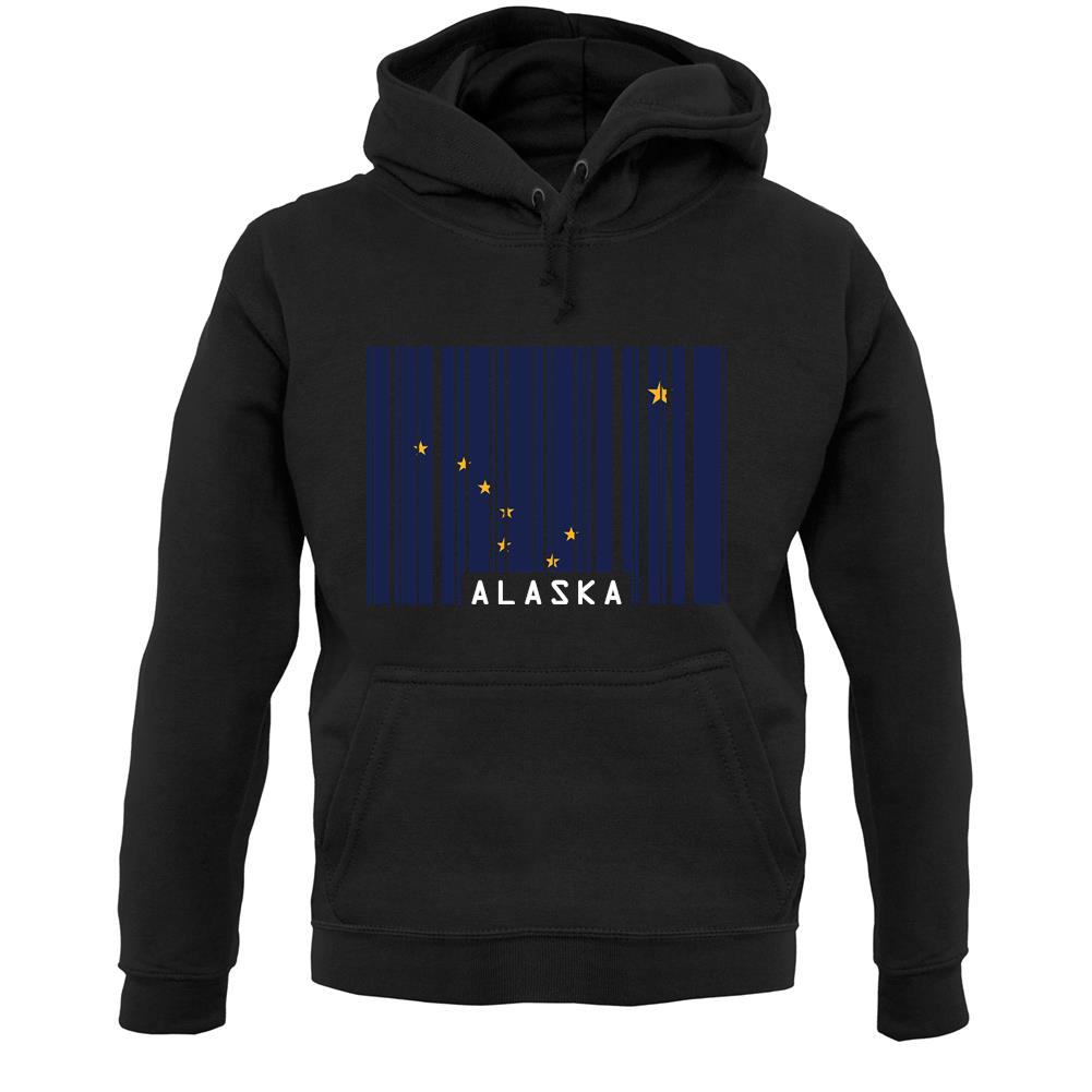 Alaska Barcode Style Flag Unisex Hoodie