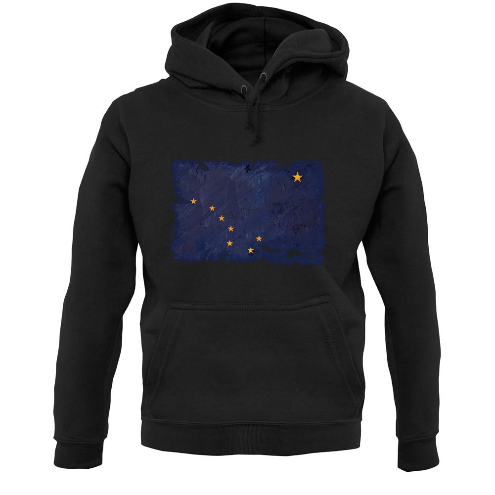 Alaska Grunge Style Flag Unisex Hoodie