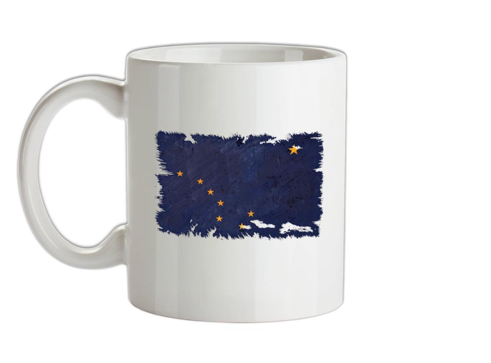 Alaska Grunge Style Flag Ceramic Mug
