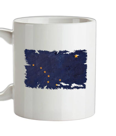 Alaska Grunge Style Flag Ceramic Mug