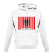 Albania Barcode Style Flag unisex hoodie