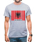 Albania Barcode Style Flag Mens T-Shirt