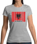 Albania Barcode Style Flag Womens T-Shirt