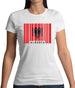 Albania Barcode Style Flag Womens T-Shirt