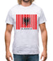 Albania Barcode Style Flag Mens T-Shirt