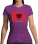 Albania Barcode Style Flag Womens T-Shirt