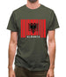 Albania Barcode Style Flag Mens T-Shirt