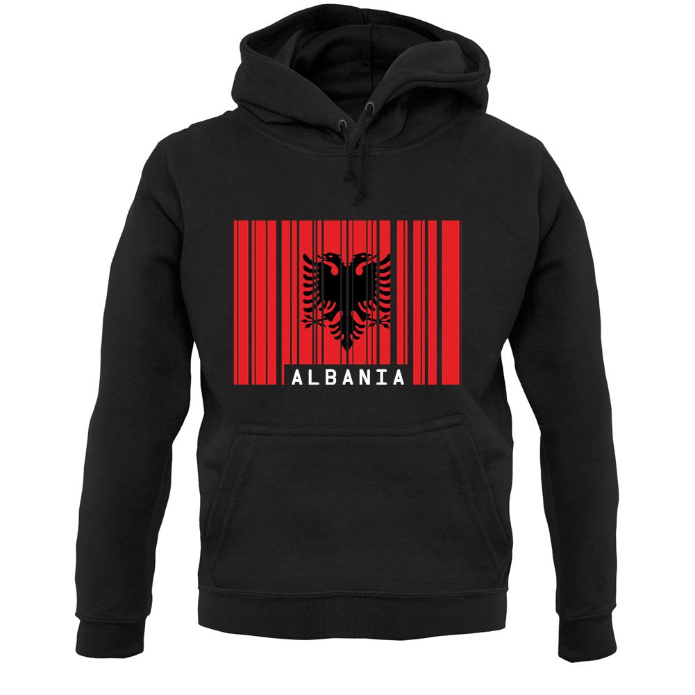 Albania Barcode Style Flag Unisex Hoodie