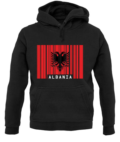 Albania Barcode Style Flag unisex hoodie