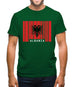 Albania Barcode Style Flag Mens T-Shirt