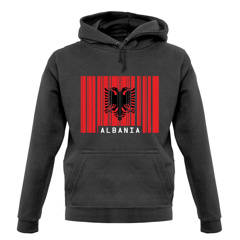 Albania Barcode Style Flag unisex hoodie