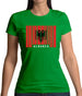 Albania Barcode Style Flag Womens T-Shirt