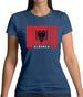 Albania Barcode Style Flag Womens T-Shirt