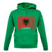 Albania Barcode Style Flag unisex hoodie