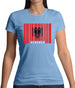 Albania Barcode Style Flag Womens T-Shirt