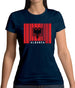 Albania Barcode Style Flag Womens T-Shirt