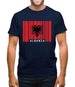 Albania Barcode Style Flag Mens T-Shirt