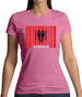 Albania Barcode Style Flag Womens T-Shirt