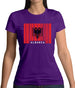Albania Barcode Style Flag Womens T-Shirt