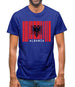 Albania Barcode Style Flag Mens T-Shirt