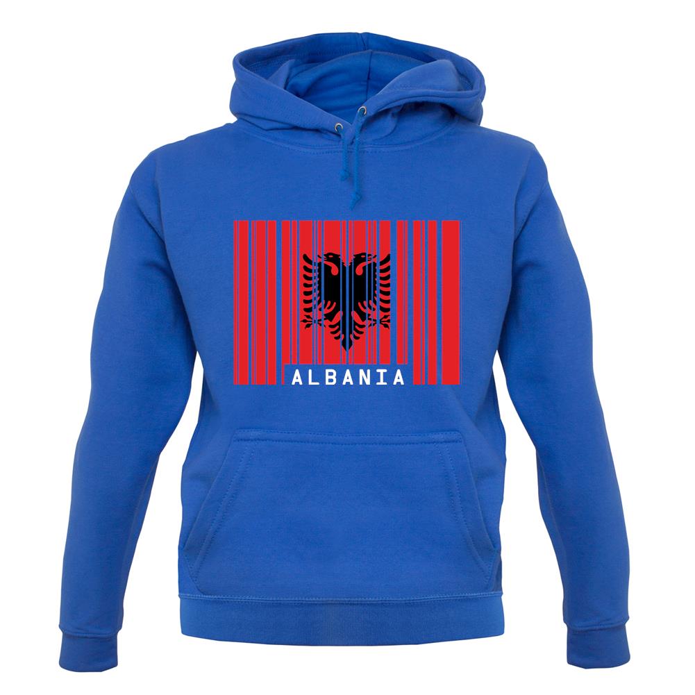 Albania Barcode Style Flag unisex hoodie