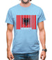 Albania Barcode Style Flag Mens T-Shirt