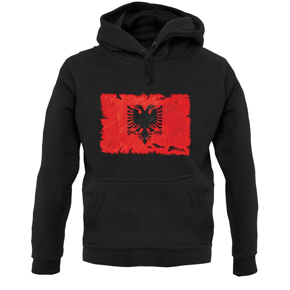 Albania Grunge Style Flag Unisex Hoodie