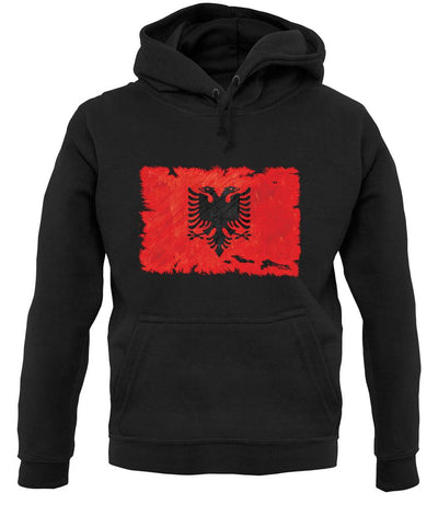 Albania Grunge Style Flag unisex hoodie