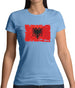 Albania Grunge Style Flag Womens T-Shirt