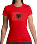 Albania Grunge Style Flag Womens T-Shirt