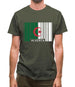 Algeria Barcode Style Flag Mens T-Shirt