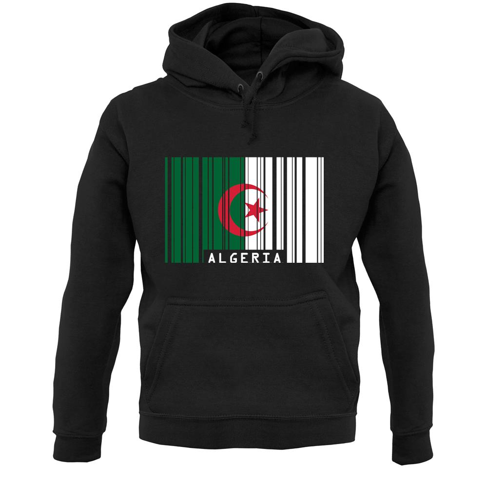 Algeria Barcode Style Flag Unisex Hoodie