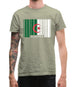 Algeria Barcode Style Flag Mens T-Shirt