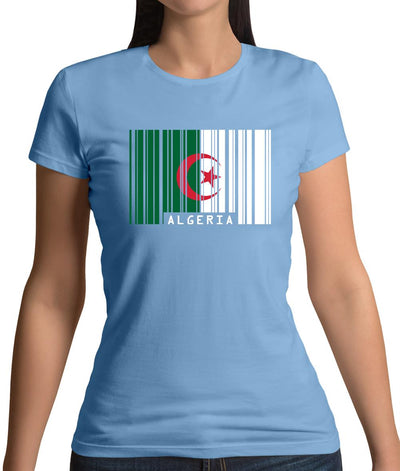 Algeria Barcode Style Flag Womens T-Shirt