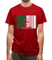 Algeria Barcode Style Flag Mens T-Shirt