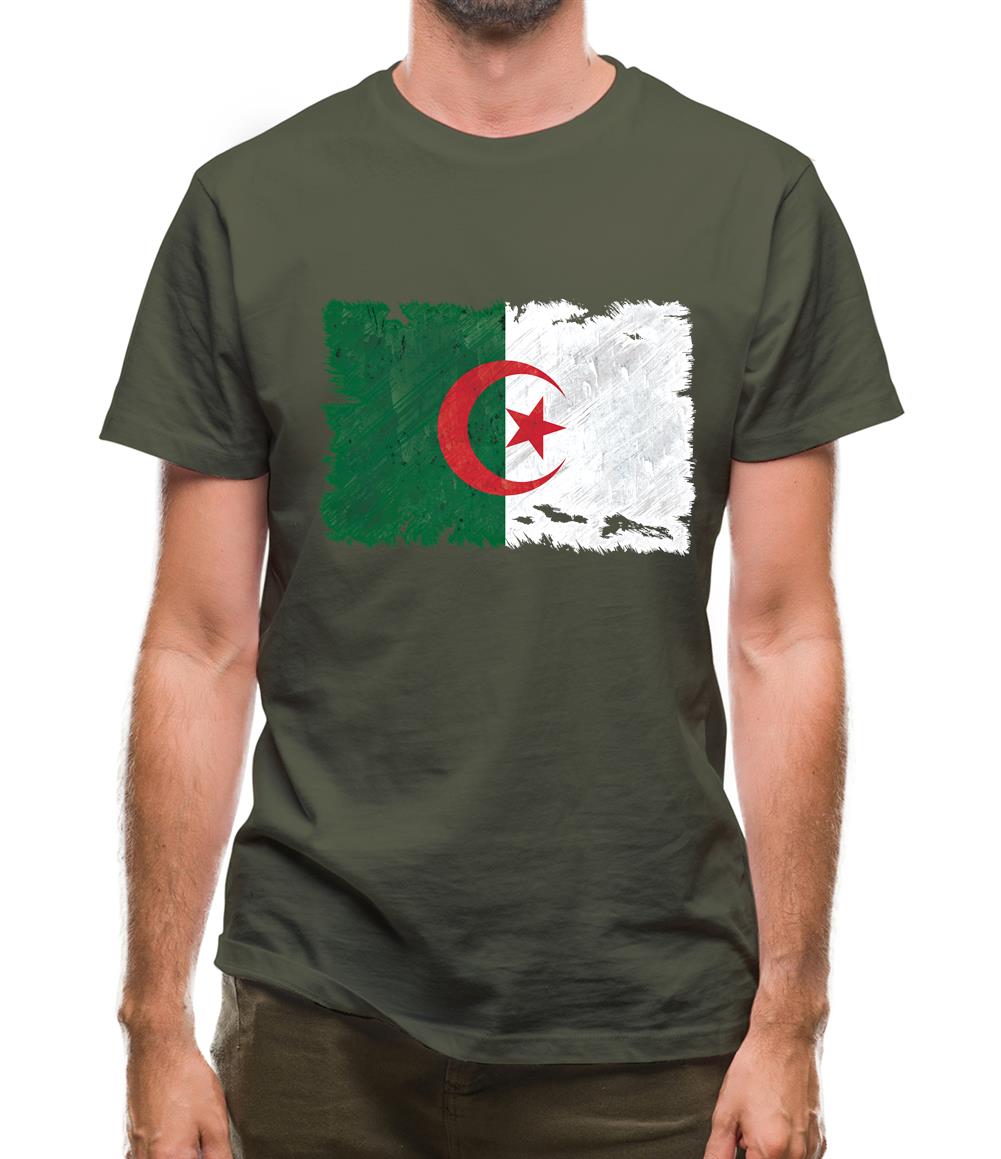 Algeria Grunge Style Flag Mens T-Shirt