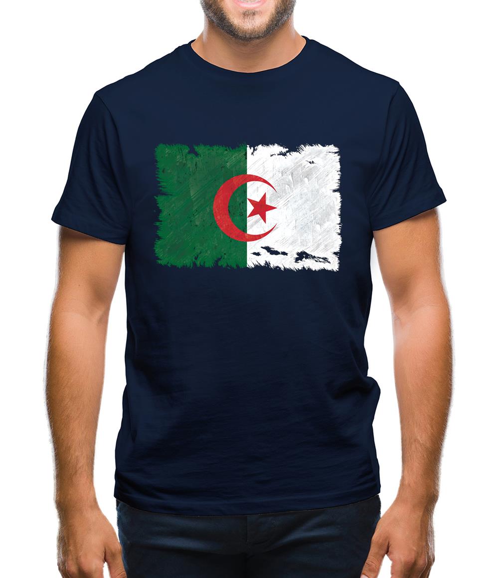 Algeria Grunge Style Flag Mens T-Shirt
